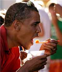 Obama eating