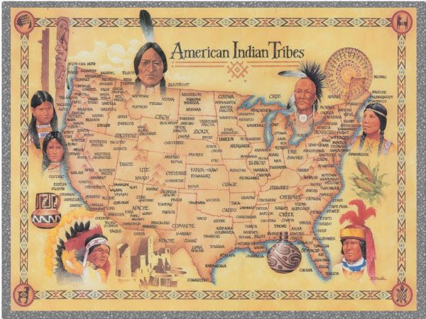 Celebrating Genocide – Christopher Columbus' Conquest of America - Map of North American Indian Tribal Territories at the time of Columbus' Arrival