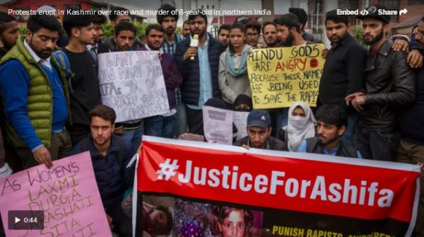 Protests in Kashmir over rape and murder of 8-year-old _video
