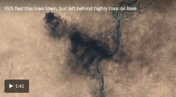 ISIS fled Iraqi town but left behind highly toxic oil fires_video