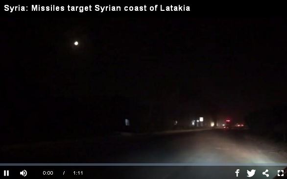 Syria-Missiles target Syrian coast of Latakia_video
