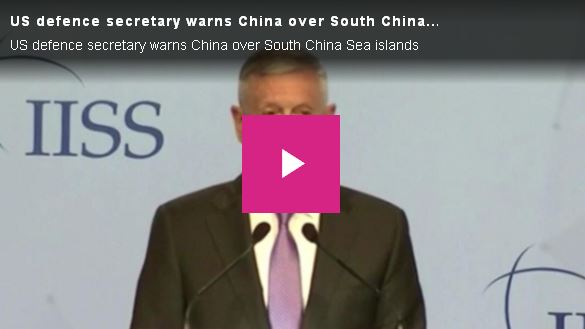 US Defense secretary warns China over South China Sea islands_video
