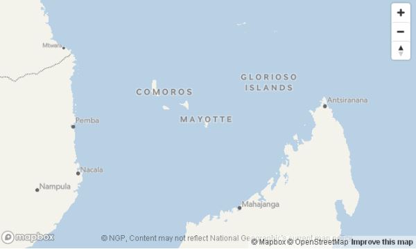 Mayotte's South Island location