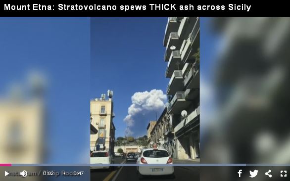 Mount Etna volcano spews THICK ash across Sicily_video