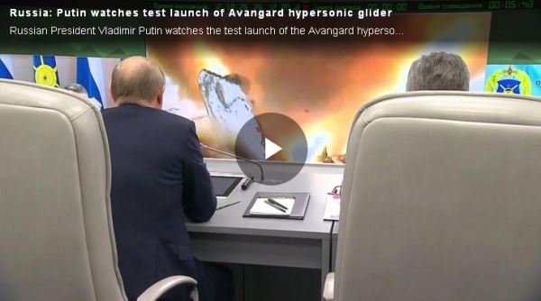 Putin watches test launch of avangard hypersonic glider_video