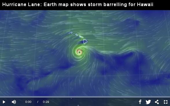 Hurricane Lane--Earth map shows storm barrelling for Hawaii_video